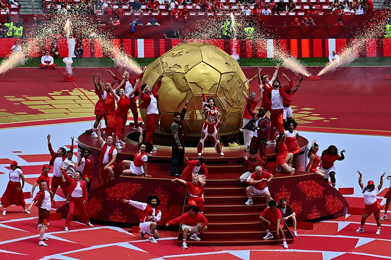 Singers perform during the opening ceremony before the World Cup Group B soccer match between Canada and Bosnia, Friday, June 12, 2026, in Toronto - Sammy Kogan/The Canadian Press via AP