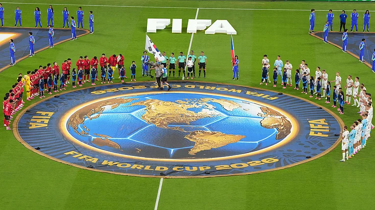 General view during the pregame ceremony before the World Cup Group A soccer match between South Korea and Czechia in Zapopan, near Guadalajara, Mexico, Thursday, June 11, 2026 - (AP Photo/Moises Castillo)