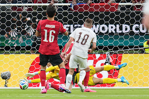 South Korea goalkeeper Kim Seung-gyu dives to make a decisive save during their FIFA World Cup 2026, Group A match against Czechia in Zapopan, near Guadalajara, Mexico, Thursday, June 11, 2026.