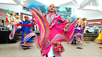 FIFA World Cup 2026 USA Opening Ceremony In Pics: See The Best Photos From Los Angeles Stadium (AP Photo/Julio Cortez) : Sara Contreras dances with members of Ballet FolklÛrico Azteca of Fort Worth during a FIFA World Cup soccer tournament opening match watch party, Thursday, June 11, 2026, in Fort Worth, Texas.