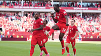 Canada Vs Bosnia And Herzegovina Highlights, FIFA World Cup: Cyle Larin’s Volley Earns CAN 1-1 Draw In Toronto Opener (AP Photo/Sam Balkansky) : Canada's Cyle Larin (9) celebrates after scoring his sides first goal of the game with Promise David (24) in the second half of the World Cup Group B soccer match between Canada and Bosnia, Friday, June 12, 2026, in Toronto.