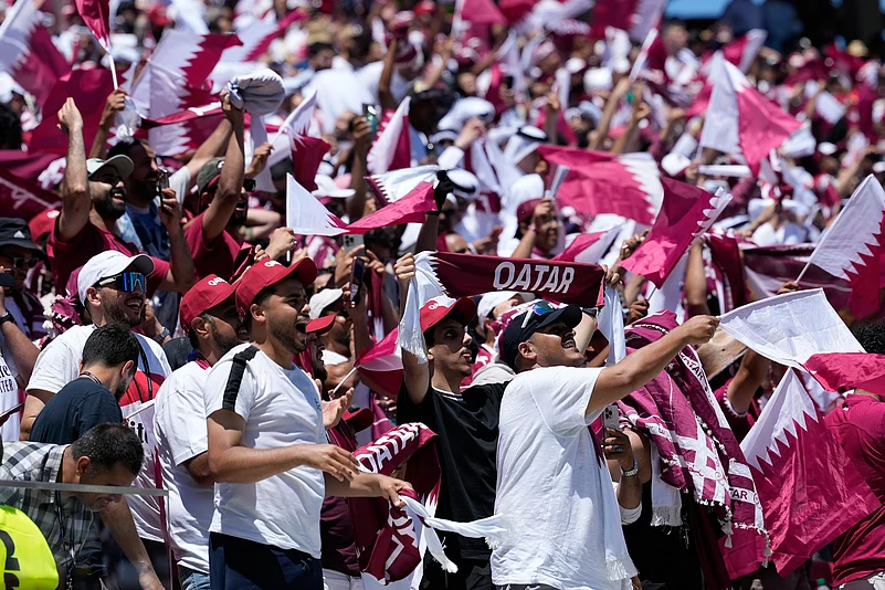 Qatar Vs Switzerland FIFA World Cup 2026 Group B Qatar Fans Celeb AP Photo