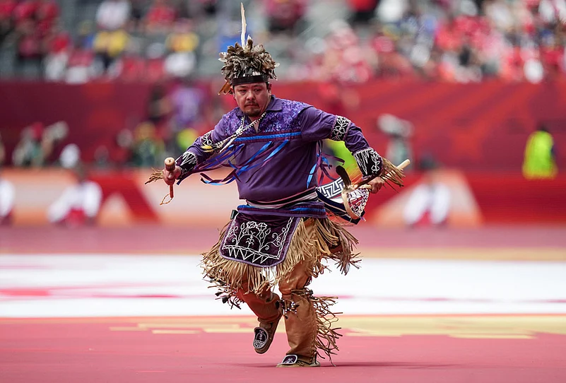 World Cup soccer 2026 opening ceremony A First Nations dancer