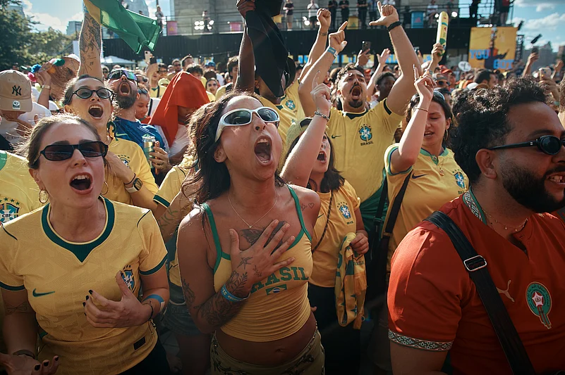 Brazil Vs Morocco FIFA World Cup 2026 Group C fans Brooklyn Bridge Park 2 AP Photo