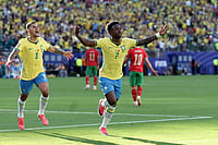 Brazil Vs Morocco, FIFA World Cup: See The Best Photos From Group C Opener At New York New Jersey Stadium AP Photo/Adam Hunger : Brazil's Vinicius Junior (7) celebrates a goal in the first half during the World Cup Group C soccer match between Brazil and Morocco in East Rutherford, N.J., near New York, Saturday, June 13, 2026.
