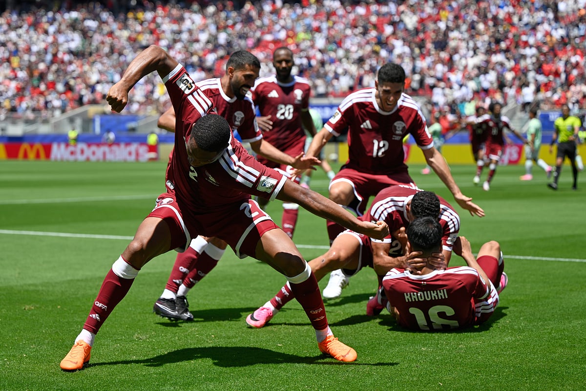 Qatar Vs Switzerland FIFA World Cup 2026 Group B Boualem Khoukhi Teammates Celeb AP Photo