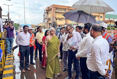 Union Finance Minister Nirmala Sitharaman visits the new Mangalore Port, in Panambur, Mangaluru, Karnataka. 