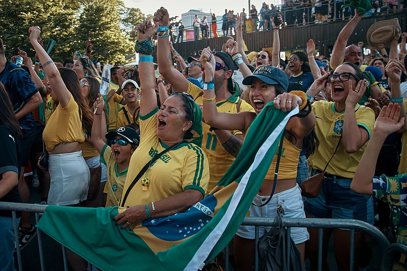 Brazil Vs Morocco FIFA World Cup 2026 Group C fans Brooklyn Bridge Park 1 AP Photo