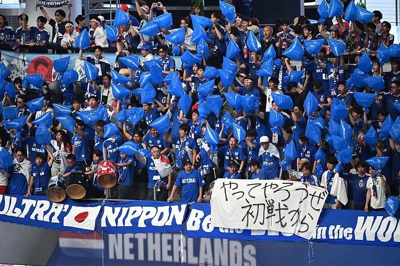 Netherlands Vs Japan FIFA World Cup Group F Blue Samurai Stands AP Photo