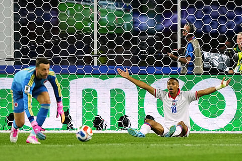Haiti's Wilson Isidor (18) reacts during the World Cup Group C soccer match between Haiti and Scotland in Foxborough, Mass., near Boston, Saturday, June 13, 2026.