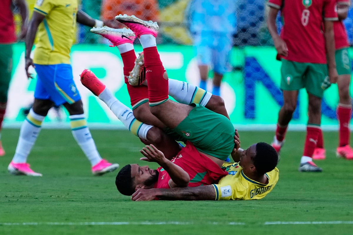 Brazil Vs Morocco FIFA World Cup 2026 Group C Saibari Gabriel Magalhaes 1 AP Photo