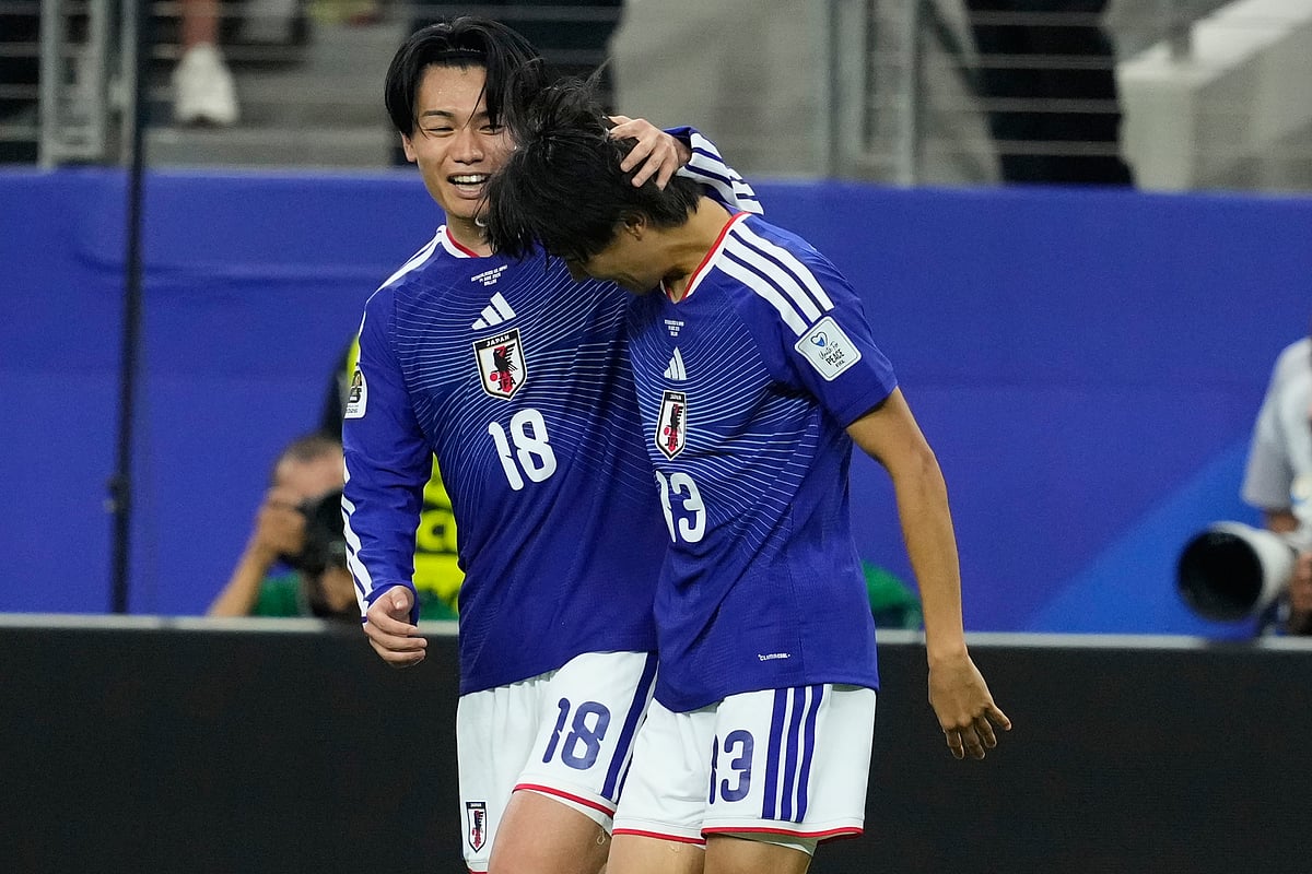 Netherlands Vs Japan FIFA World Cup Group F Ayase Ueda Keito Nakamura celebrate AP Photo