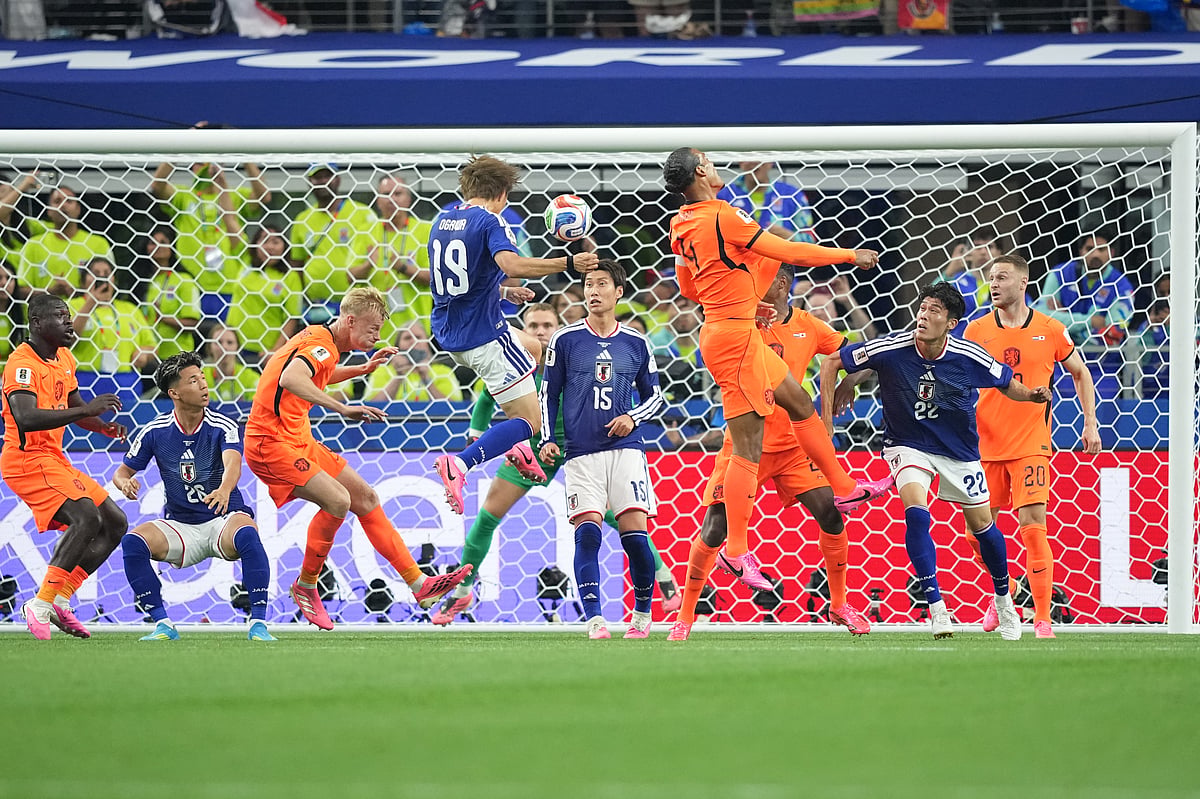 Netherlands Vs Japan FIFA World Cup Group F Koki Ogawa Header AP Photo