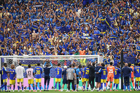 Curacao fans applaud to their players during the World Cup Group E soccer match between Germany and Curacao in Houston, Sunday, June 14, 2026.
