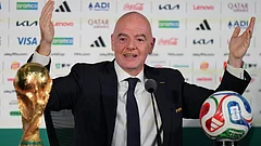 FIFA President Gianni Infantino speaks during a news conference at the stadium in Mexico City, Wednesday, June 10, 2026, a day before the opening FIFA World Cup match between Mexico and South Africa. - AP Photo
