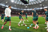 Australia Vs Turkiye In Pics, FIFA World Cup 2026: See The Best Photos From Group D Match AP Photo/Abbie Parr : Australian players warm up before the World Cup Group D soccer match between Australia and Turkey in Vancouver, British Columbia, Saturday, June 13, 2026.