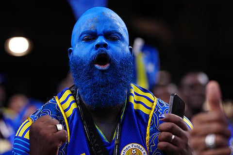 Curacao fans on the stands wait for the start of the World Cup Group E soccer match between Germany and Curacao in Houston, Sunday, June 14, 2026. 