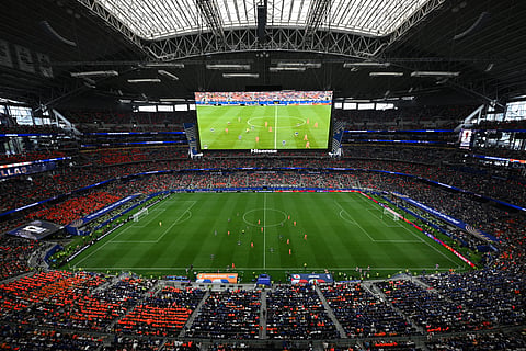 A general view during the World Cup Group F soccer match between the Netherlands and Japan in Arlington, Texas, near Dallas, Sunday, June 14, 2026.