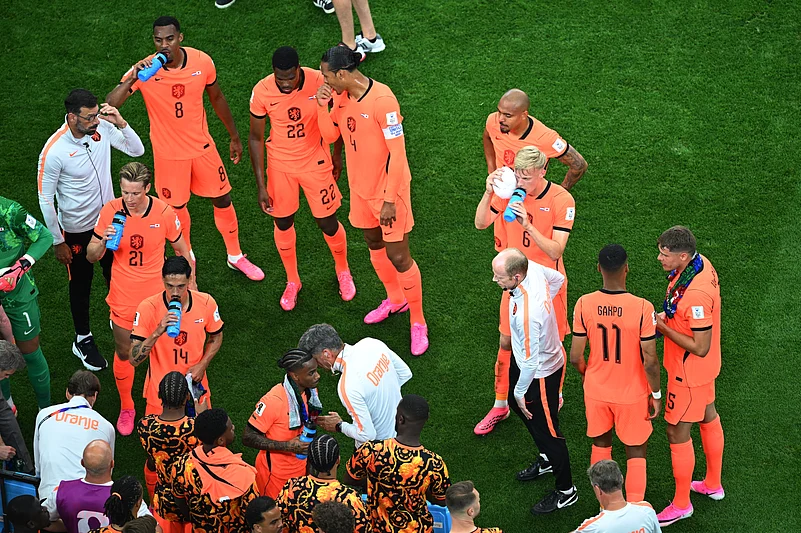 Netherlands Vs Japan FIFA World Cup Group F Dutch Water Break AP Photo