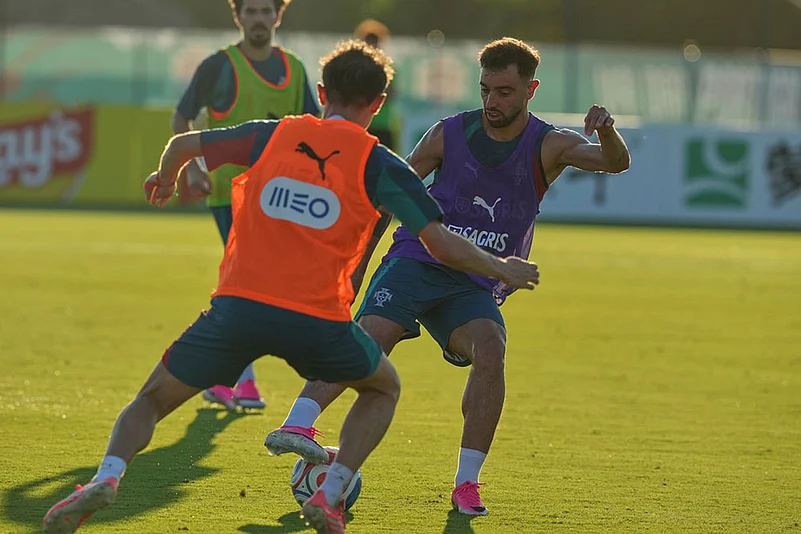 FIFA World Cup Portugal players participate in a training session