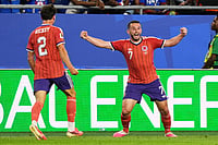 Haiti Vs Scotland, FIFA World Cup: See The Best Photos From Group C Match At Boston Stadium AP Photo/Martin Meissner : Scotland's John McGinn (7) celebrates with teammate Aaron Hickey (2) after scoring his team's first goal during the World Cup Group C soccer match between Haiti and Scotland in Foxborough, Mass., near Boston, Saturday, June 13, 2026.