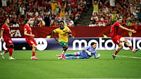 X/CommBank Socceroos : Nestroy Irakunda scored a 27th minute goal to take Australia 1-0 up against Turkey in FIFA World Cup Group D match.
