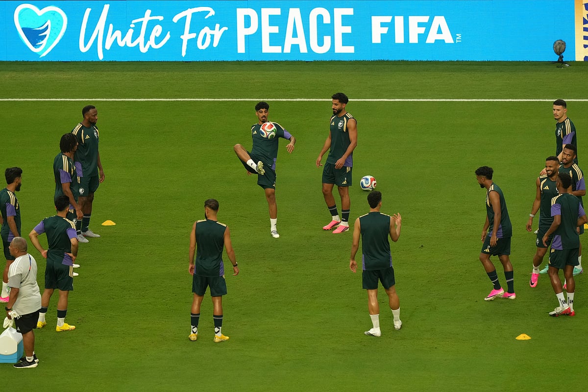 Saudi Arabia vs Uruguay FIFA World Cup 2026 Group H Saudi warm up AP Photo