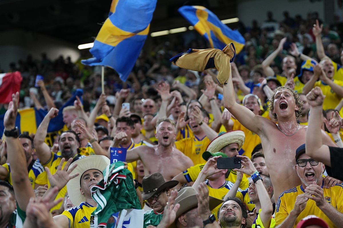 Sweden vs Tunisia FIFA World Cup 2026 Group F Swedish Fans Celeb Win AP Photo
