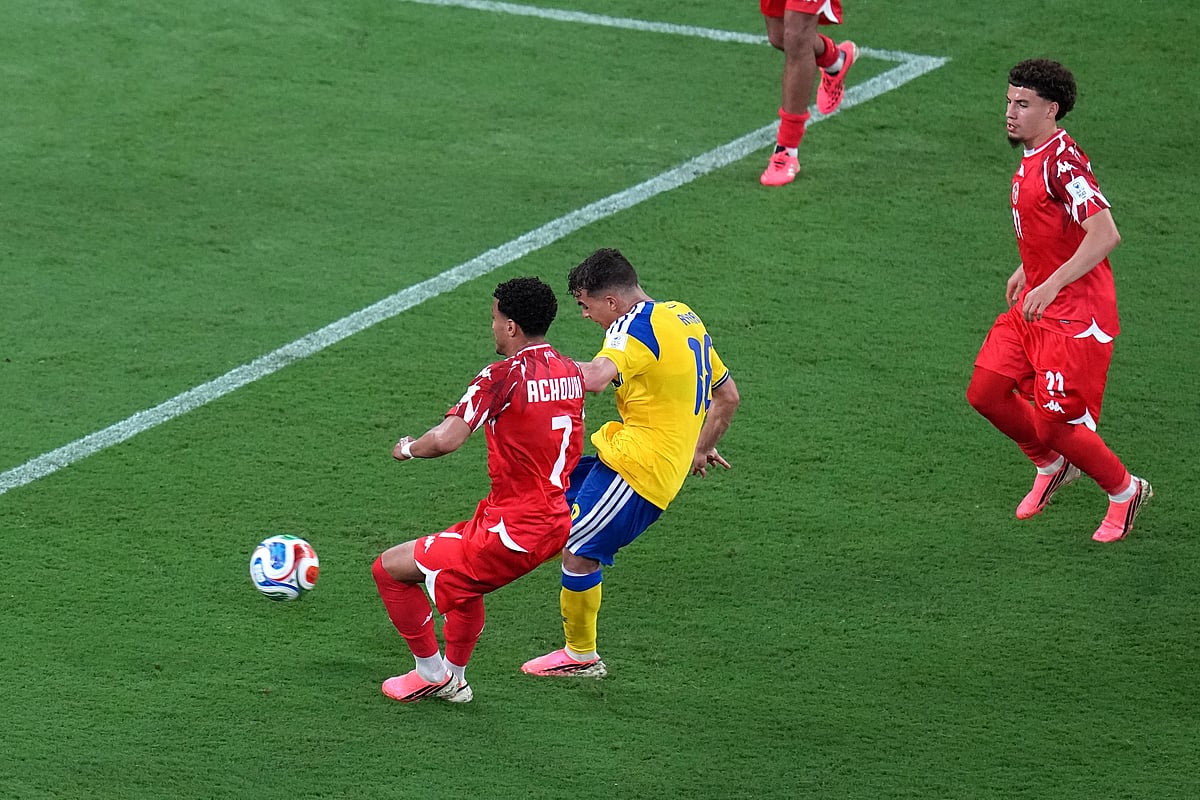 Sweden vs Tunisia FIFA World Cup 2026 Group F Yasin Ayari Second Goal AP Photo