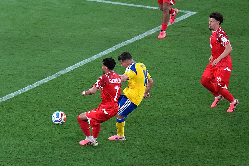 Sweden vs Tunisia FIFA World Cup 2026 Group F Yasin Ayari Second Goal AP Photo