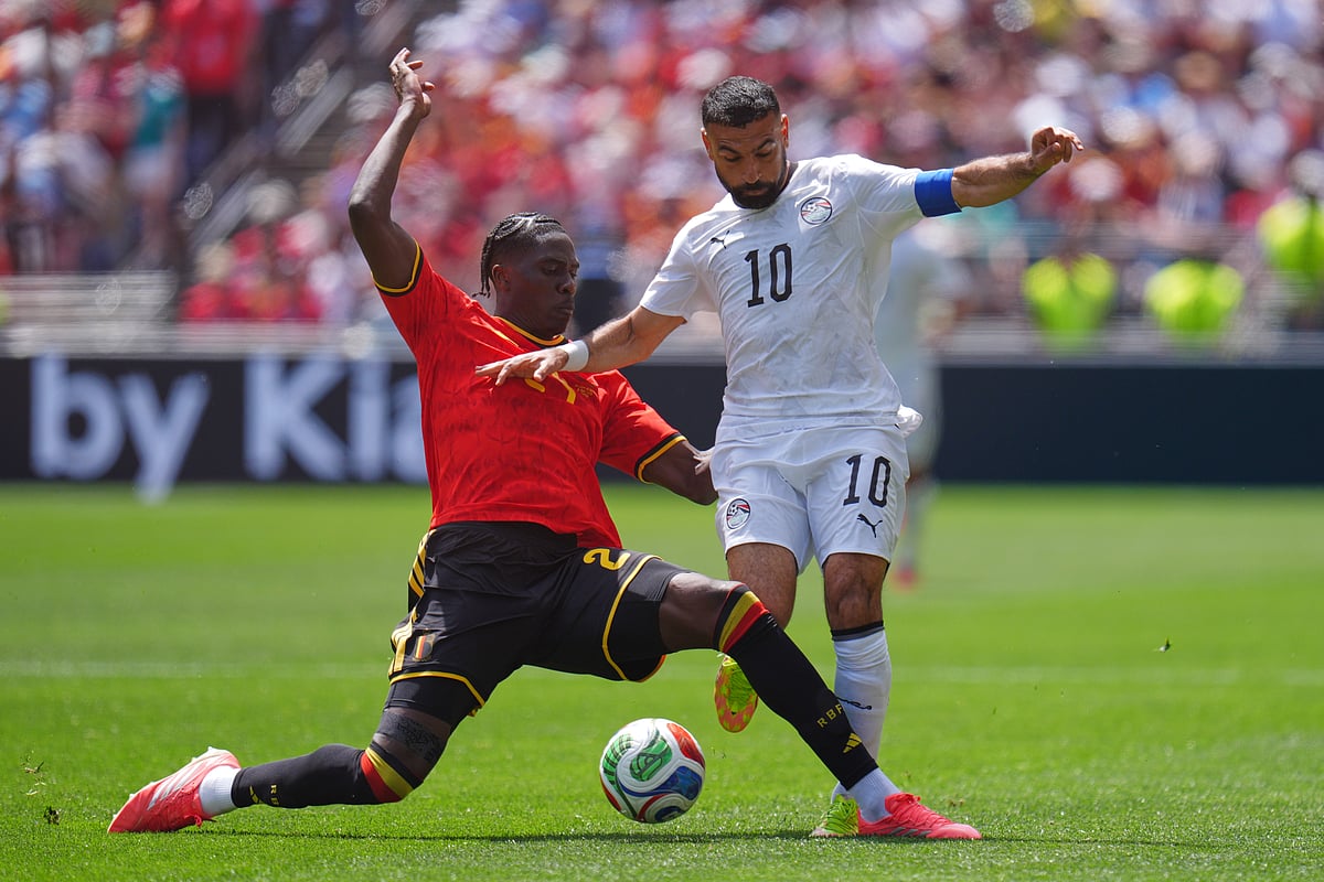 Belgium Vs Egypt FIFA World Cup 2026 Group G Salah tackled by Onana AP Photo