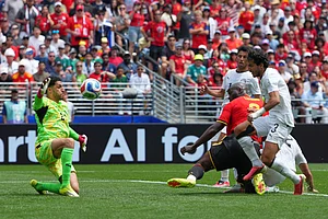 AP Photo/Manu Fernandez : Belgium's Romelu Lukaku (9) makes the difference soon after coming on as a substitute - an own goal by Mohamed Hany -- during their FIFA World Cup 2026, Group G match in Seattle, Monday, June 15, 2026.