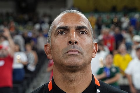 Tunisia head coach Sabri Lamouchi stands ahead of the World Cup Group F soccer match between Sweden and Tunisia in Guadalupe, near Monterrey, Mexico, Sunday, June 14, 2026.