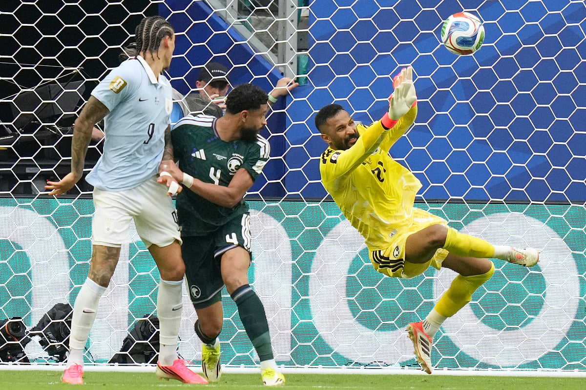 Saudi Arabia vs Uruguay FIFA World Cup 2026 Group H Mohammed Alowais Stops AP Photo