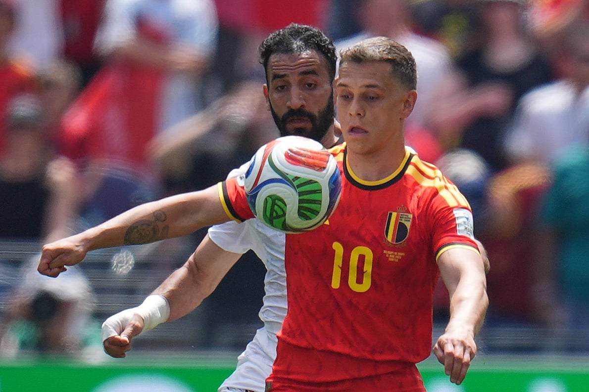 Belgium Vs Egypt FIFA World Cup 2026 Group G Leandro Trossard Mohanad Lashin AP Photo
