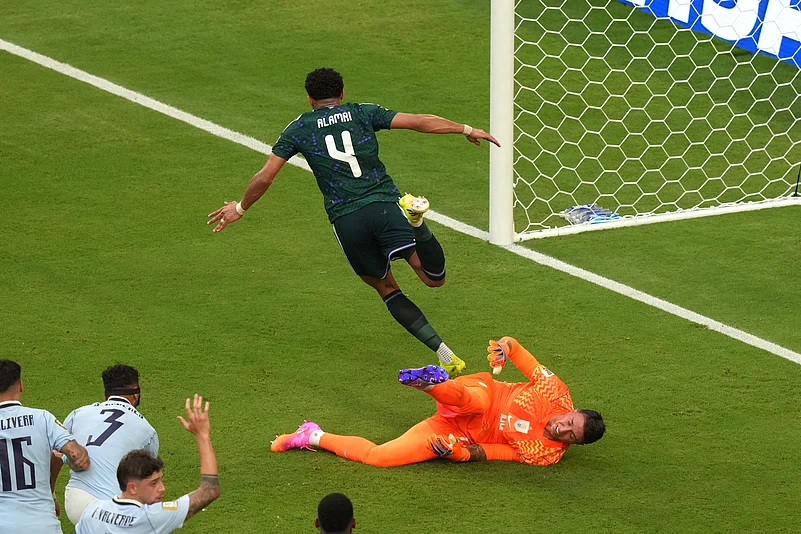 Saudi Arabia vs Uruguay FIFA World Cup 2026 Group H Abdulelah Alamri Celebrates AP Photo