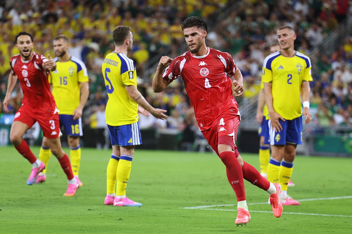 Sweden vs Tunisia FIFA World Cup 2026 Group F Omar Rekik Celeb AP Photo
