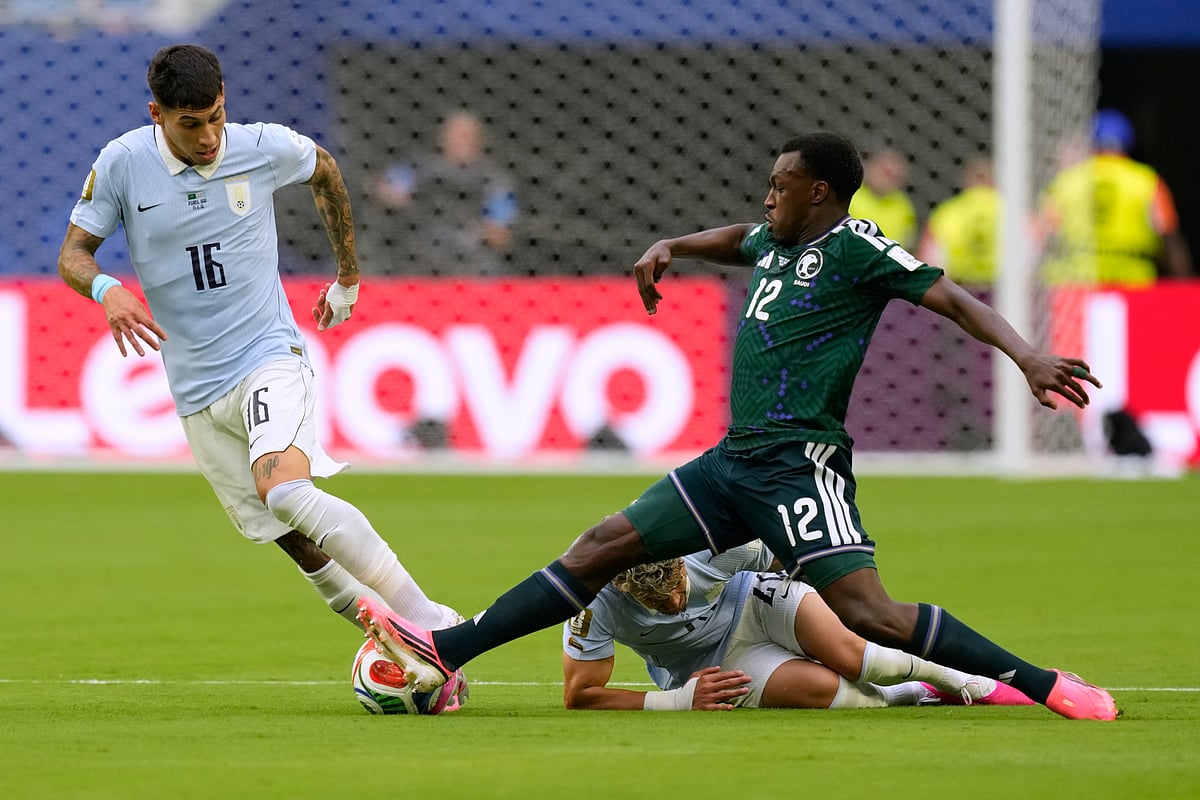 Saudi Arabia vs Uruguay FIFA World Cup 2026 Group H Saud Abdulhamid Mathias Olivera AP Photo