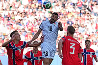 Iraq Vs Norway, FIFA World Cup 2026 In Pics: See Best Photos From Group I Clash In Boston Stadium AP Photo/Martin Meissner : Iraq's Aymen Hussein, top, heads the ball during the World Cup Group I soccer match between Iraq and Norway in Foxborough, Mass., near Boston, Tuesday, June 16, 2026.