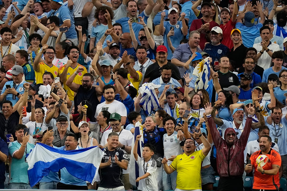 Saudi Arabia vs Uruguay FIFA World Cup 2026 Group H Fans Celeb Araujo Goal AP Photo