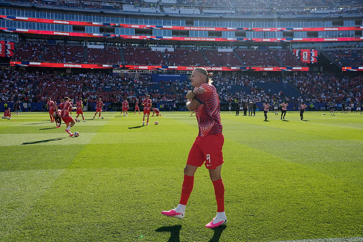 Norway's Erling Haaland warms up prior to the World Cup Group I soccer match. - AP/Martin Meissner