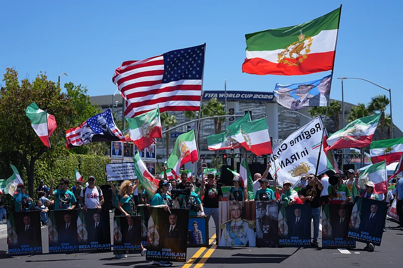 Iran Vs New Zealand FIFA World Cup 2026 Group G AP Protest Flags Photo