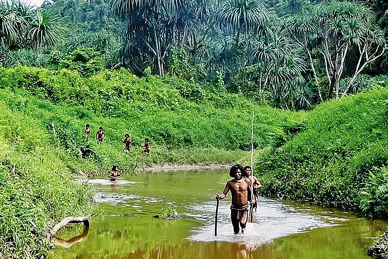 Members of the tribal communities in Andaman and Nicobar Islands