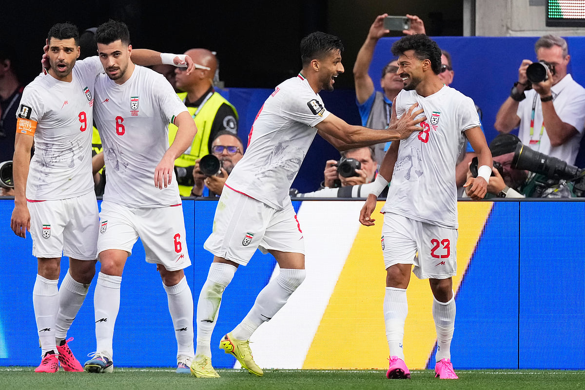 Iran Vs New Zealand FIFA World Cup 2026 Group G Mohebbi with Ramin after goal AP photo