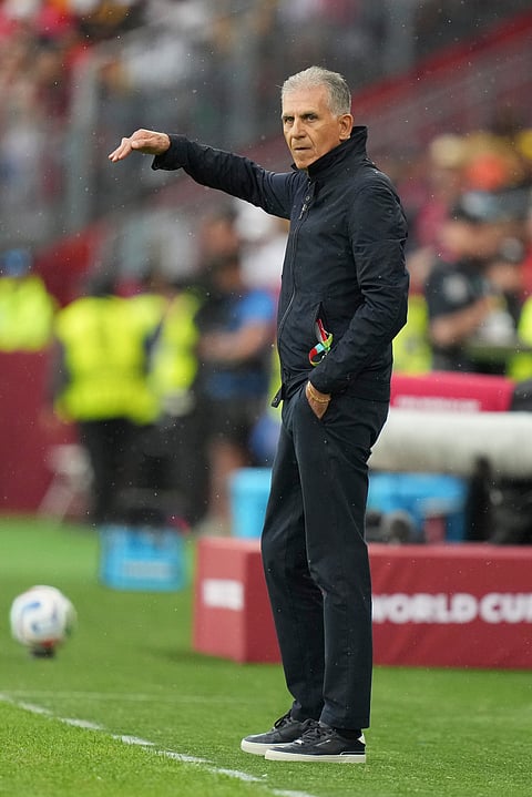 Ghana head coach Carlos Queiroz reacts on the sideline during the World Cup Group L soccer match against Panama in Toronto