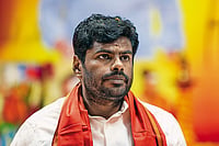 | Photo: PTI : Transition Time: Annamalai at a BJP event in New Delhi on May 5, 2024