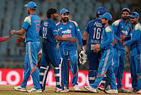 India Vs Afghanistan 2nd ODI In Pics: See Best Photos From Lucknow’s Ekana Stadium | Photo: AP/Manish Swarup : India and Afghanistan's players shake hands after India won the second ODI cricket match in Lucknow.