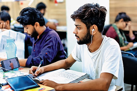 Stress and Anxiety: Students studying at a coaching centre in Jaipur