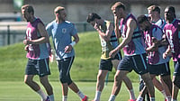 England Vs Croatia LIVE Score, FIFA World Cup 2026: Three Lions Retain Upper Hand In Head-To-Head AP Photo : England's Harry Kane, left, runs with teammates during practice for the World Cup soccer tournament in Kansas City.