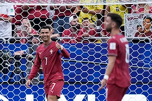 AP/Ashley Landis : Portugal's Cristiano Ronaldo, in action at the FIFA World Cup 2026 match.